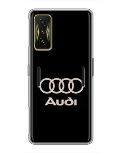 Чехол для Xiaomi POCO F4 GT с картинкой «Audi — золотой логотип» Чехол для Xiaomi POCO F4 GT с картинкой «Audi — золотой логотип»
