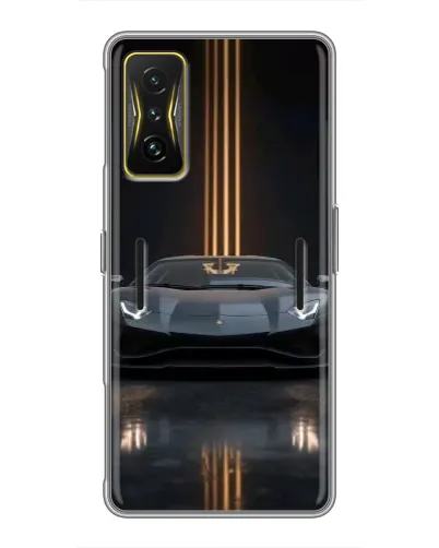 Чехол для Xiaomi POCO F4 GT с картинкой «Lamborghini золотые линии»