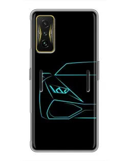 Чехол для Xiaomi POCO F4 GT с картинкой «Голубой силуэт Lamborghini» Чехол для Xiaomi POCO F4 GT с картинкой «Голубой силуэт Lamborghini»