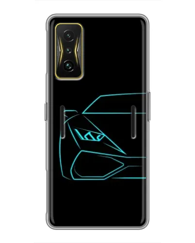 Чехол для Xiaomi POCO F4 GT с картинкой «Голубой силуэт Lamborghini»