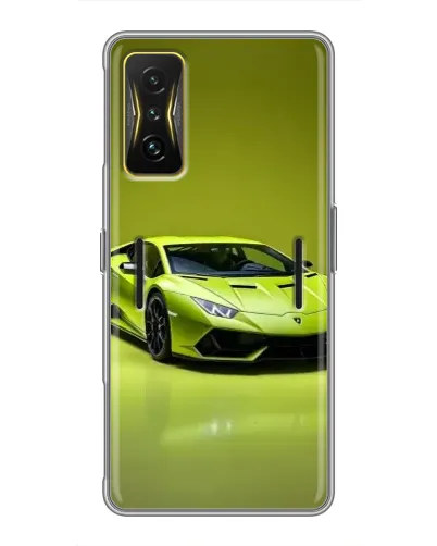 Чехол для Xiaomi POCO F4 GT с картинкой «Салатовый Lamborghini Huracan»
