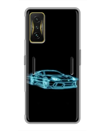 Чехол для Xiaomi POCO F4 GT с картинкой «Неоновый контур Lamborghini»