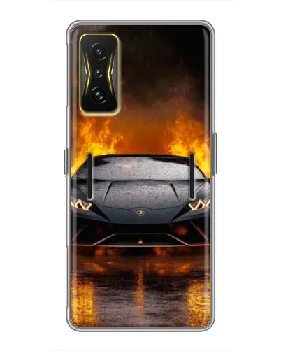 Чехол для Xiaomi POCO F4 GT с картинкой «Lamborghini в огне»