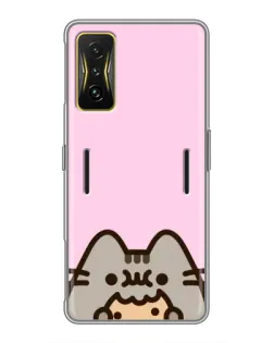 Чехол для Xiaomi POCO F4 GT с картинкой «Pusheen и печенье»