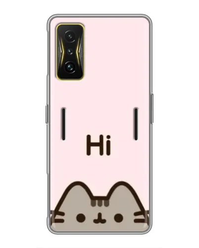 Чехол для Xiaomi POCO F4 GT с картинкой «Пушин говорит Hi»