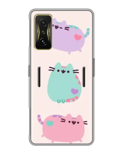 Чехол для Xiaomi POCO F4 GT с картинкой «Pusheen трио»