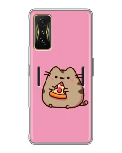 Чехол для Xiaomi POCO F4 GT с картинкой «Пушин с пиццей» Чехол для Xiaomi POCO F4 GT с картинкой «Пушин с пиццей»