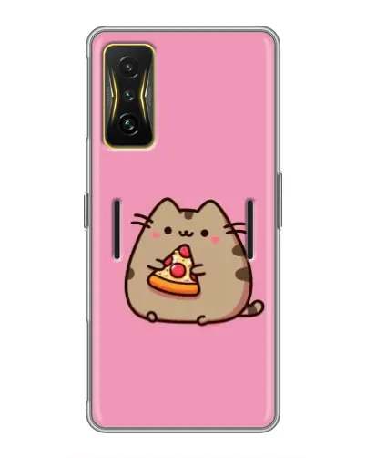 Чехол для Xiaomi POCO F4 GT с картинкой «Пушин с пиццей»