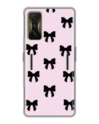Чехол для Xiaomi POCO F4 GT с картинкой «Черные банты Coquette»