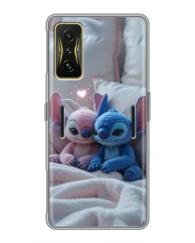 Чехол для Xiaomi POCO F4 GT с картинкой «Плюшевые Стич Ангел»