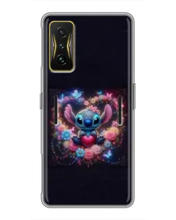 Чехол для Xiaomi POCO F4 GT с картинкой «Stitch в цветах» Чехол для Xiaomi POCO F4 GT с картинкой «Stitch в цветах»