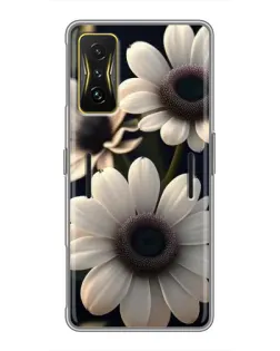 Чехол для Xiaomi POCO F4 GT с картинкой «Белые маргаритки макро»