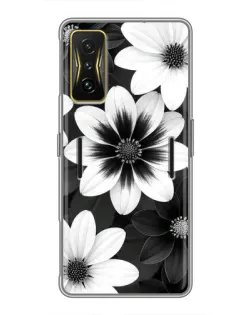Чехол для Xiaomi POCO F4 GT с картинкой «Монохромные астры»