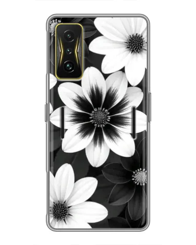 Чехол для Xiaomi POCO F4 GT с картинкой «Монохромные астры»