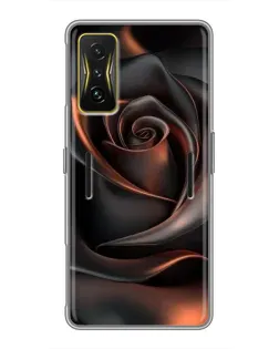 Чехол для Xiaomi POCO F4 GT с картинкой «Шелковая черная роза»