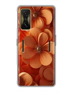 Чехол для Xiaomi POCO F4 GT с картинкой «Оранжевый макро цветок»