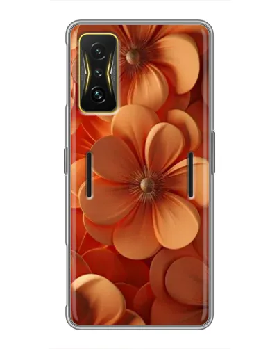 Чехол для Xiaomi POCO F4 GT с картинкой «Оранжевый макро цветок»