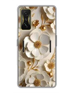 Чехол для Xiaomi POCO F4 GT с картинкой «Белие бумажние  цвети»