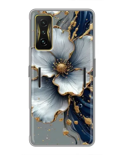Чехол для Xiaomi POCO F4 GT с картинкой «Белый цветок и золотой флюид» Чехол для Xiaomi POCO F4 GT с картинкой «Белый цветок и золотой флюид»