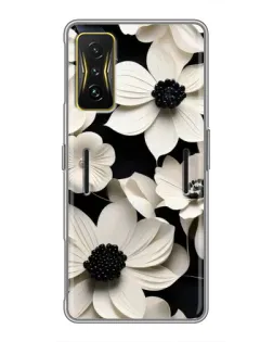 Чехол для Xiaomi POCO F4 GT с картинкой «Объемные белые цветы»