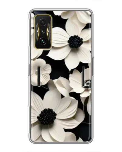 Чехол для Xiaomi POCO F4 GT с картинкой «Объемные белые цветы»