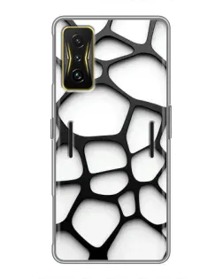Чехол для Xiaomi POCO F4 GT с картинкой «Белая объемная сетка»
