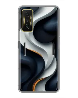Чехол для Xiaomi POCO F4 GT с картинкой «Объемные черно-белые ленты» Чехол для Xiaomi POCO F4 GT с картинкой «Объемные черно-белые ленты»