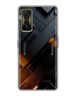 Чехол для Xiaomi POCO F4 GT с картинкой «Черные геометрические блоки»