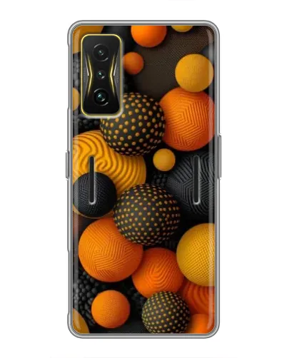 Чехол для Xiaomi POCO F4 GT с картинкой «Объемные оранжевые сферы» Чехол для Xiaomi POCO F4 GT с картинкой «Объемные оранжевые сферы»