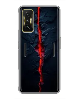 Чехол для Xiaomi POCO F4 GT с картинкой «Kрасная лавовая трещина»