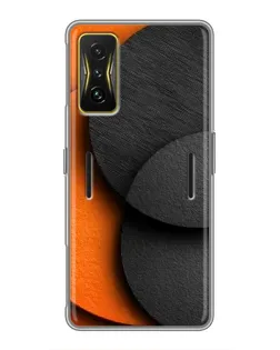 Чехол для Xiaomi POCO F4 GT с картинкой «Геометрия оранжевых кругов»