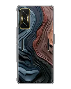 Чехол для Xiaomi POCO F4 GT с картинкой «Цветные волны каньона»