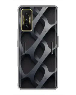 Чехол для Xiaomi POCO F4 GT с картинкой «Объемное серое плетение»