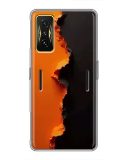 Чехол для Xiaomi POCO F4 GT с картинкой «Оранжевый разлом»