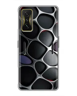 Чехол для Xiaomi POCO F4 GT с картинкой «Объемная темная решетка»