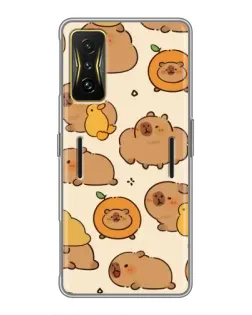 Чехол для Xiaomi POCO F4 GT с картинкой «Капибары с апельсинами»
