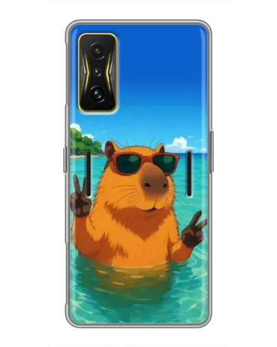 Чехол для Xiaomi POCO F4 GT с картинкой «Морская капибара» Чехол для Xiaomi POCO F4 GT с картинкой «Морская капибара»