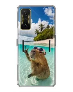 Чехол для Xiaomi POCO F4 GT с картинкой «Капибара на море» Чехол для Xiaomi POCO F4 GT с картинкой «Капибара на море»
