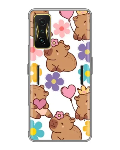 Чехол для Xiaomi POCO F4 GT с картинкой «Цветочный паттерн капибар» Чехол для Xiaomi POCO F4 GT с картинкой «Цветочный паттерн капибар»