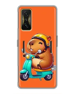 Чехол для Xiaomi POCO F4 GT с картинкой «Капибара на скутере» Чехол для Xiaomi POCO F4 GT с картинкой «Капибара на скутере»