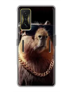 Чехол для Xiaomi POCO F4 GT с картинкой «Капибара золотая цепь» Чехол для Xiaomi POCO F4 GT с картинкой «Капибара золотая цепь»