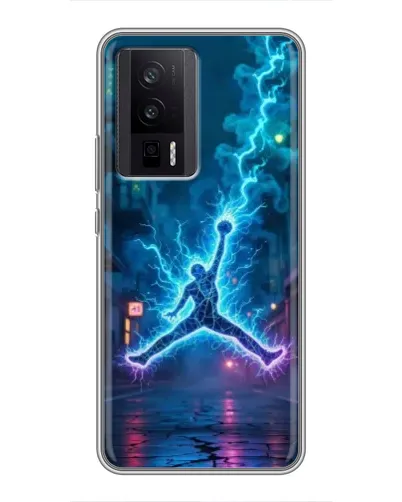 Чехол для Xiaomi POCO F5 Pro с картинкой «Jordan Gold Jumpman»