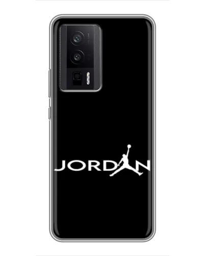 Чехол для Xiaomi POCO F5 Pro с картинкой «Jordan White Logo»