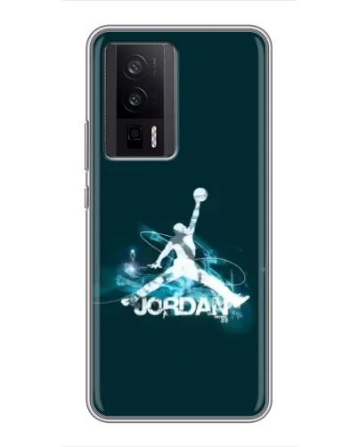 Чехол для Xiaomi POCO F5 Pro с картинкой «Jordan Blue Fire»