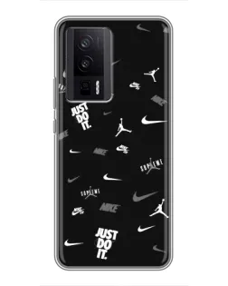 Чехол для Xiaomi POCO F5 Pro с картинкой «Nike Black Pattern» Чехол для Xiaomi POCO F5 Pro с картинкой «Nike Black Pattern»