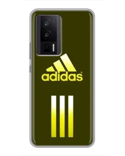 Чехол для Xiaomi POCO F5 Pro с картинкой «Оливковый градиент Adidas»