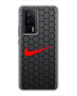 Чохол для Xiaomi POCO F5 Pro з картинкою «Nike — карбонова сітка»