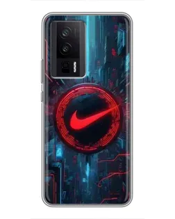 Чохол для Xiaomi POCO F5 Pro з картинкою «Техногенний стиль Nike»