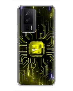 Чохол для Xiaomi POCO F5 Pro з картинкою «Nike — золота іскра»