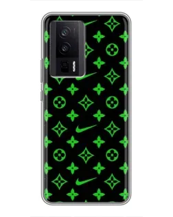 Чехол для Xiaomi POCO F5 Pro с картинкой «Неоновый принт LV»